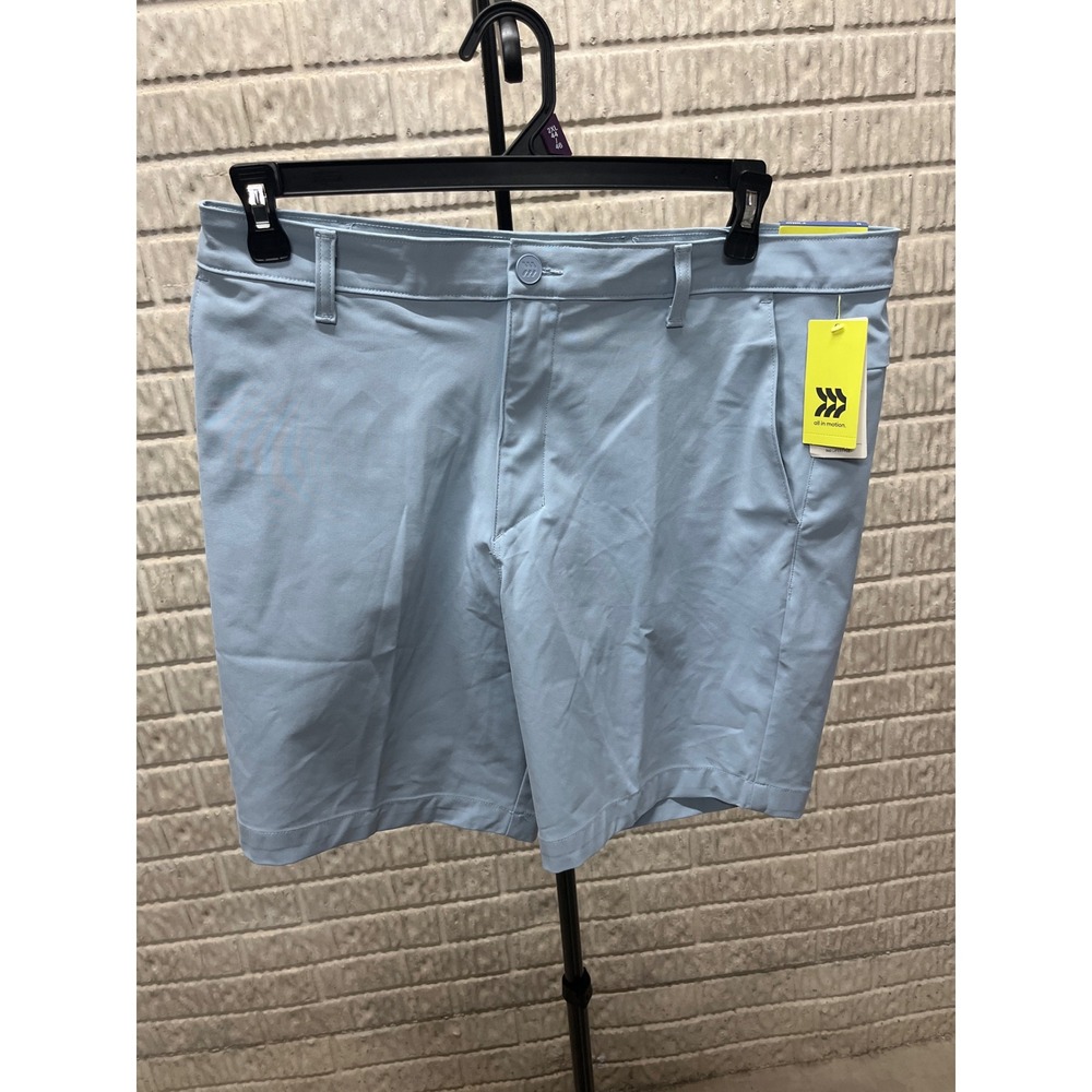 All in Motion Men 360 Lifestyle Golf Shorts Light Blue 8 Inch Inseam Size 36 NWT